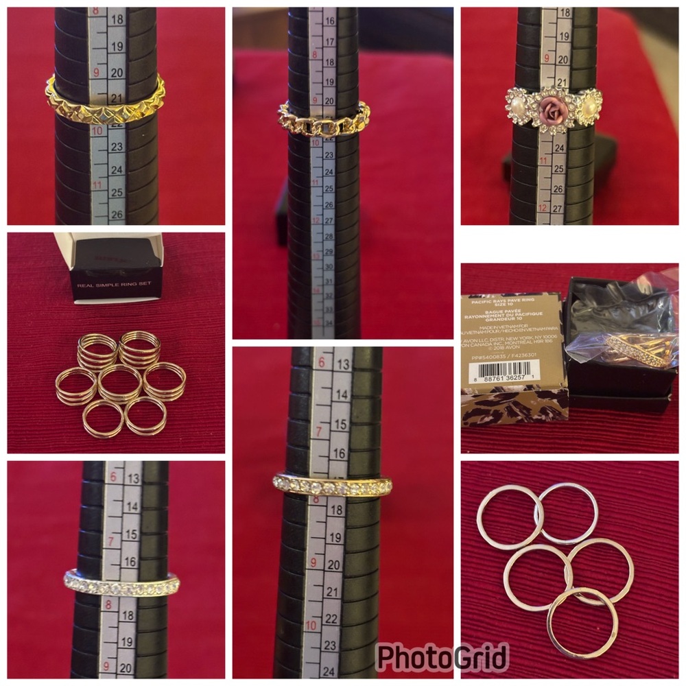 Avon costume jewelry rings, assorted. NO real gold or silver. NO real diamonds.